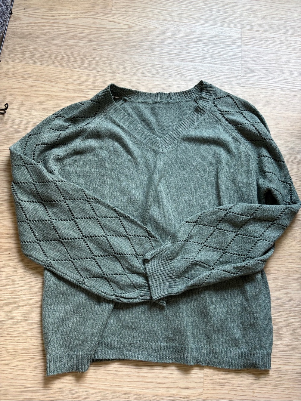 SHEIN Women’s V-Neck Knit Sweater in Olive